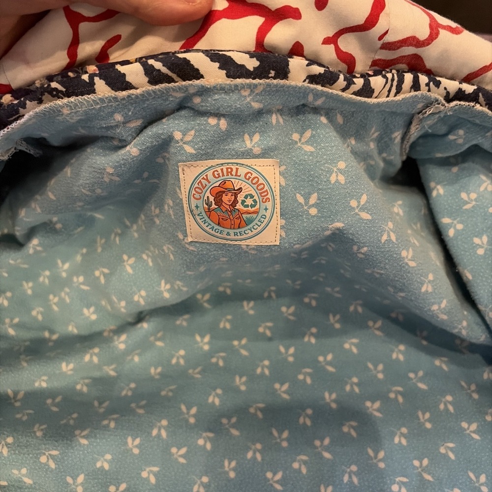 Handmade Vintage Cat Quilt Upcycled Oversized L/XXL Snap Cottagecore Jacket OOAK - Picture 8 of 10